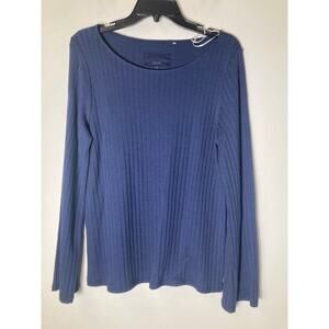 NWT Calida Navy Blue Ribbed Cotton Blend Shirt and Pants Lounge  Sz S